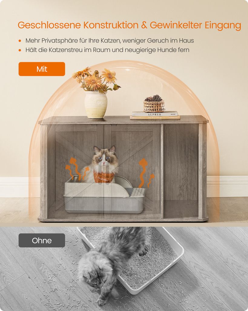 Feandrea Katzentoilette, Katzenklo-Schrank modern, Produktbild 6
