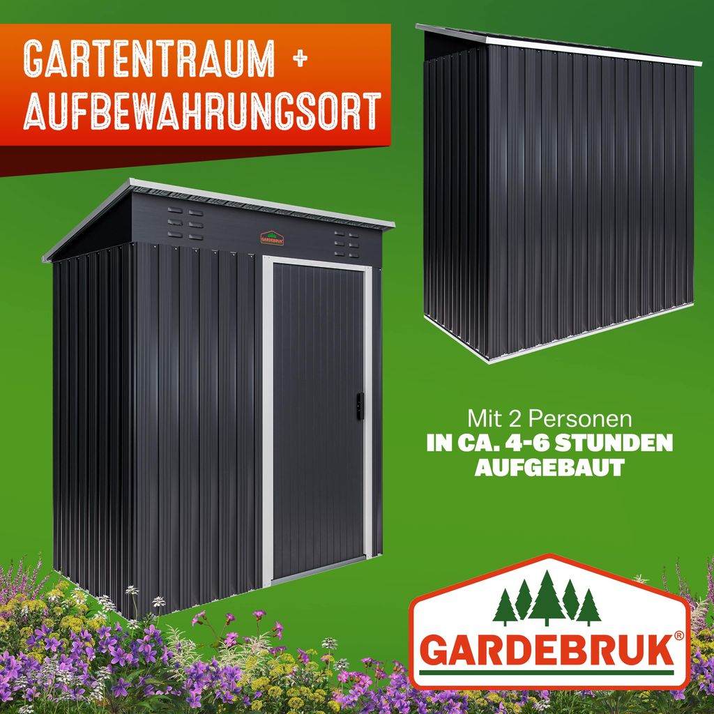 GARDEBRUK® szopa na narzędzia 185x165x90cm 1,5m² drzwi Zdjęcie produktu 8