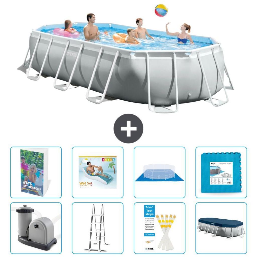 Prism Frame Pool Oval - 503x274x122 cm - 9-teilig S651