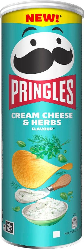 Pringles Cream Cheese and Herbs Chips Stapelchips Packung Image du produit 