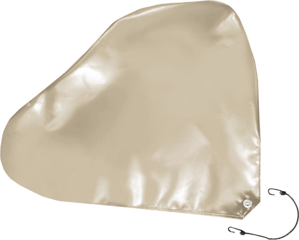 Deichselhaube aus Premium LKW PVC Plane, 680g/m², (Beige RAL1014, 88x70cm für ungebremste Deichseln), Universal Deichselschutz, Deichelabdeckung
