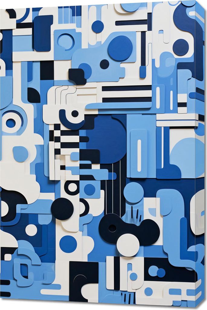 Bild 60x90cm Blauer Labyrinth