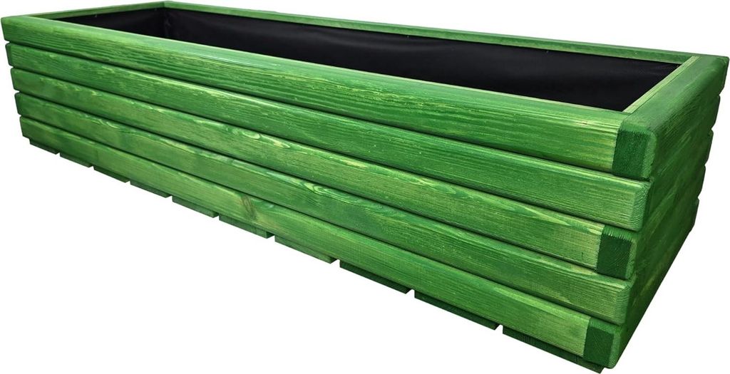 HolzGarden Pflanzkübel Holz Rechteckig 100x30x40 cm Imprägniert Farbe Akazie Wetterfest Blumenkasten Blumentopf Balkon Garten Pflanzkasten 80l