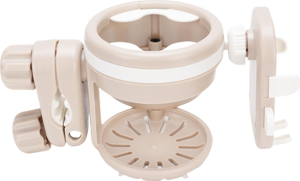 Universeller Kinderwagen-Getränkehalter, 360-Grad-Drehung, mit Telefon, Khaki