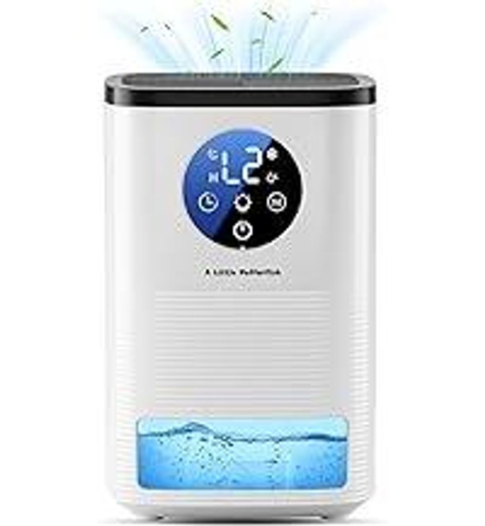 Luftentfeuchter, 1600ML Kleiner Energiesparender luftentfeuchter elektrisch, Tragbar, Ultraleise, Automatische Abschaltung, 7-farbiges Licht, Raume...