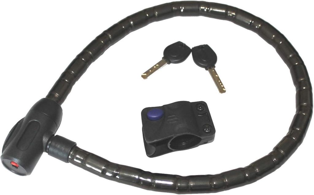 Fahrrad Panzer Schloss 800x18mm Spiral Kabel mit Schlüssel Produktbild 