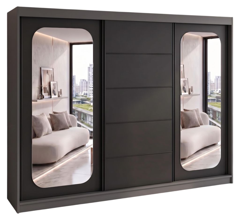 BELANO Schwebetürenschrank 200 cm mit Spiegel – Produktbild 