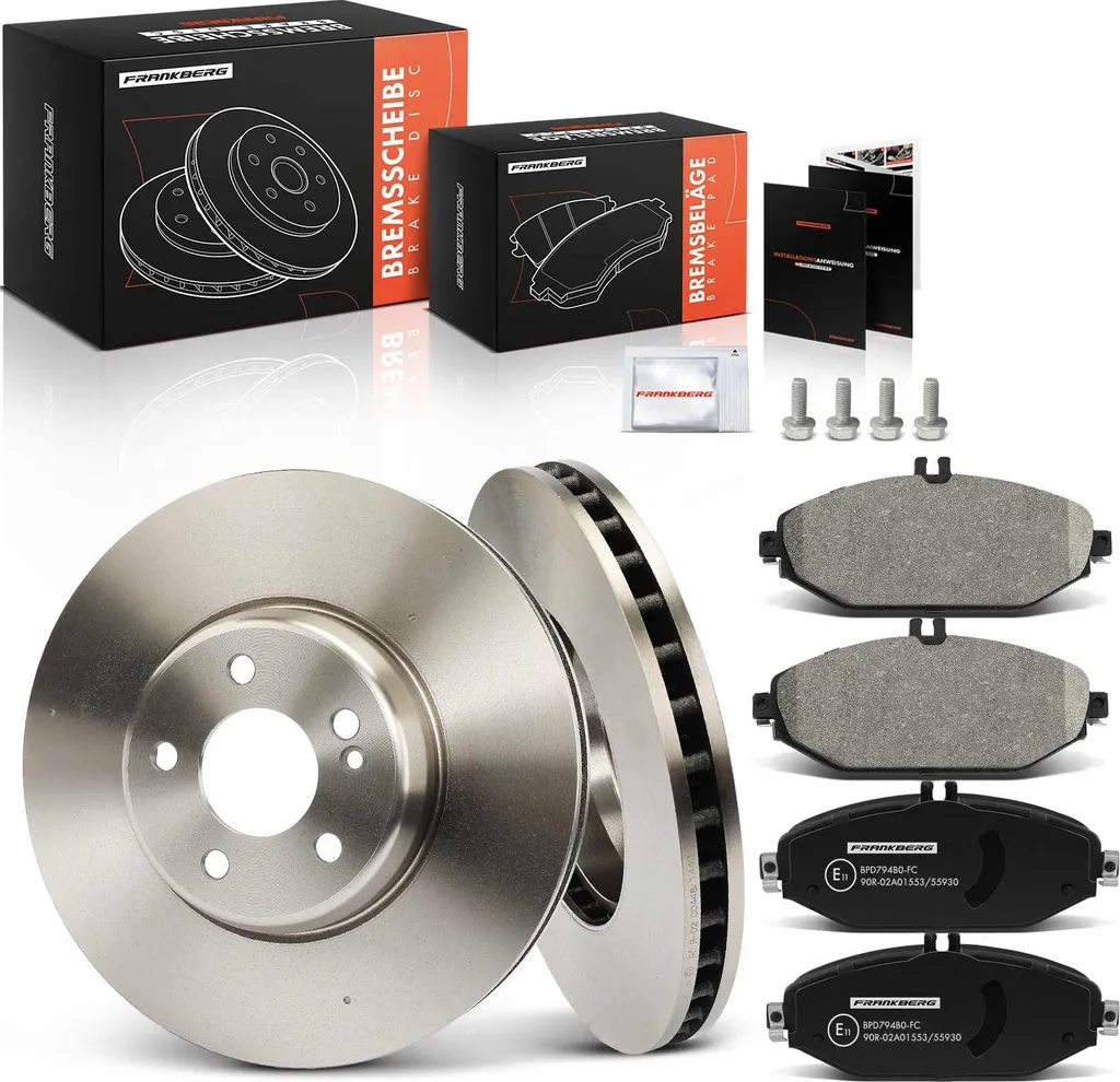 Frankberg 2 Disques et 4 Plaquettes de Frein Avant pour Mercedes C257 W213
