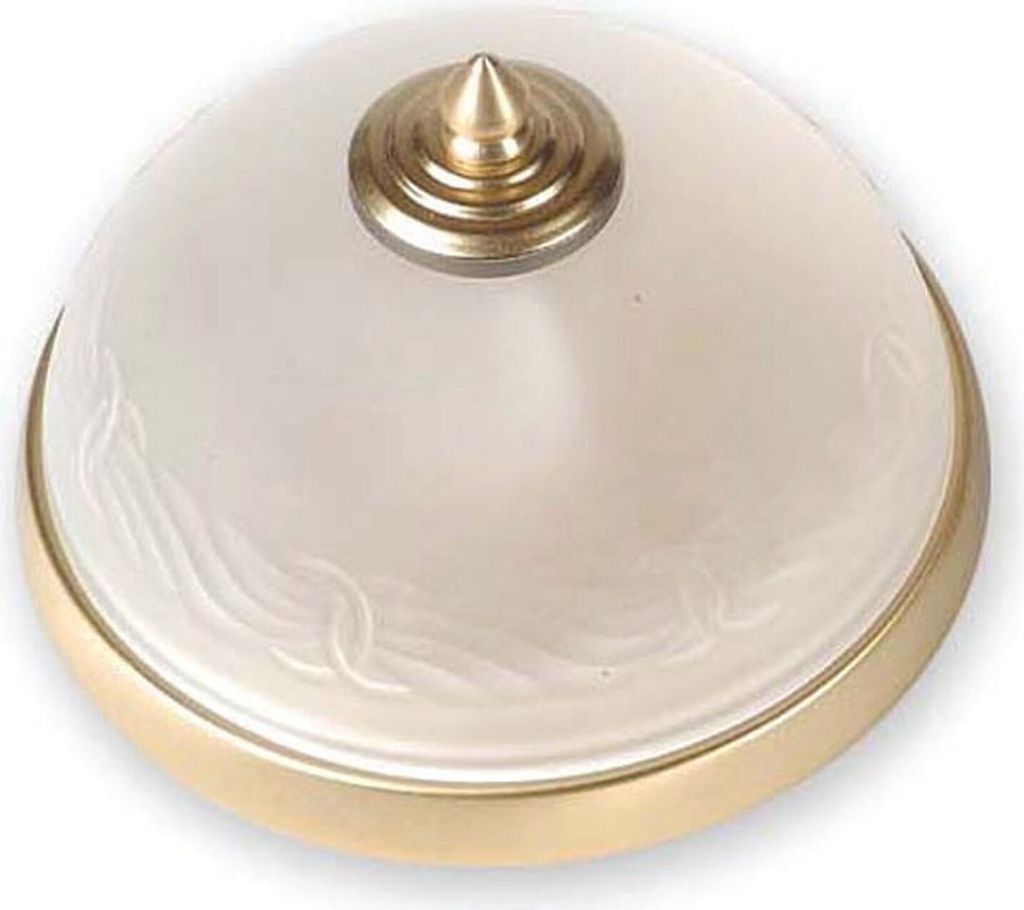 Deckenlampe Creme Messing E27 Glas Schmiedeeisen Jugendstil Deckenleuchte