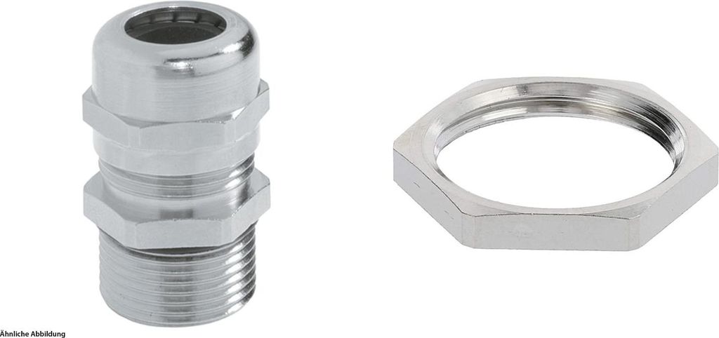 LAPP Verschraubung mit Gegenmutter PG11x1,41 lang Messing (CuZn) vernickelt Gewindelänge 12,0mm - 1 Stück