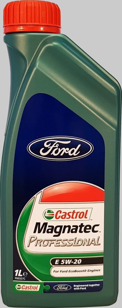 A bottle of Castrol Magnatec Professional engine oil.