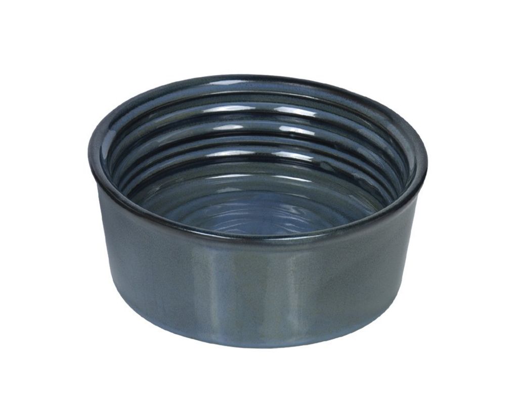 NOBBY Keramik Napf "Groove", grünblau, Ø 15,5 x 6 cm, 550 ml