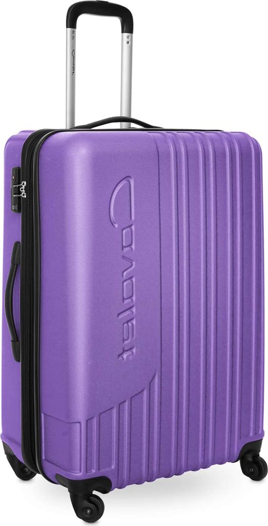 Mittelgroßer Koffer Lila Purple 65 cm Hartschalen Trolley 80 Li Cavalet Malibu