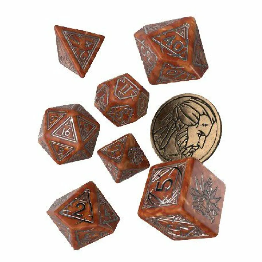 Dés de collection The Witcher Geralt Le tueur de monstres gris argent