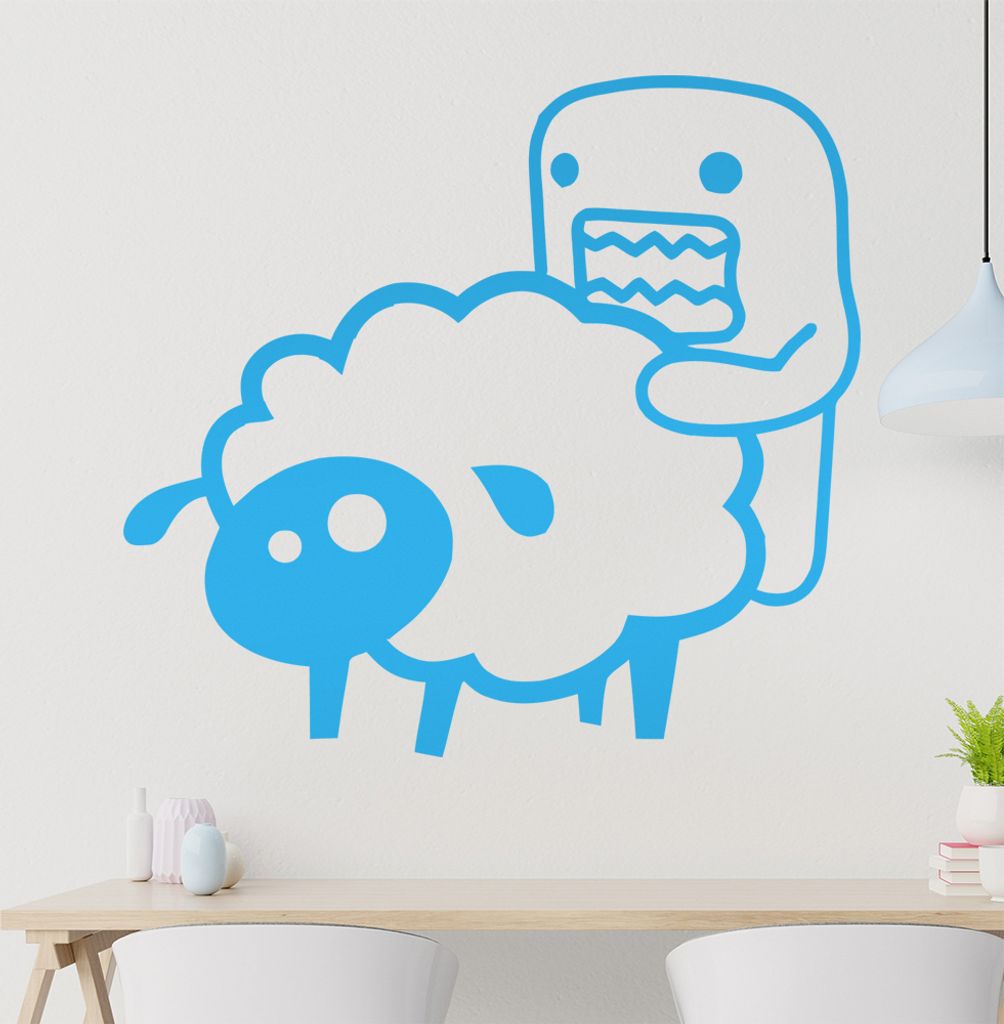 Domo Sheep Wandtattoo in 6 Größen - Wandaufkleber Wall Sticker - Dekoration, Küche, Wohnzimmer, Schlafzimmer, Badezimmer