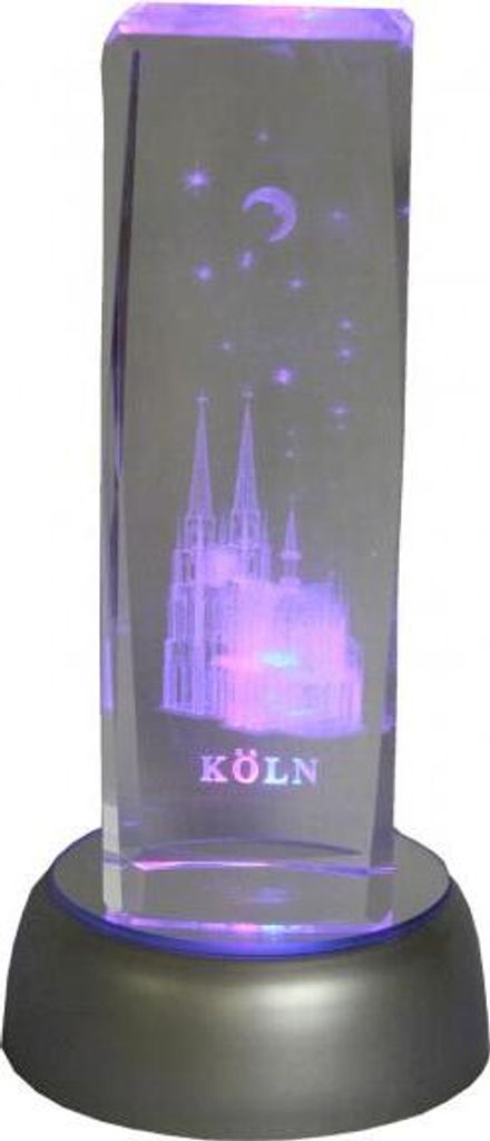 Kölner Dom Glas Cristal Laser Gravour Köln Dom LED Produktbild 