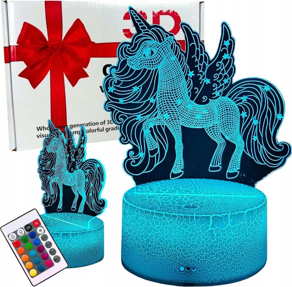 Luce Notturna Unicorno per Bambini: Lampada LED Silicone con Telecomando