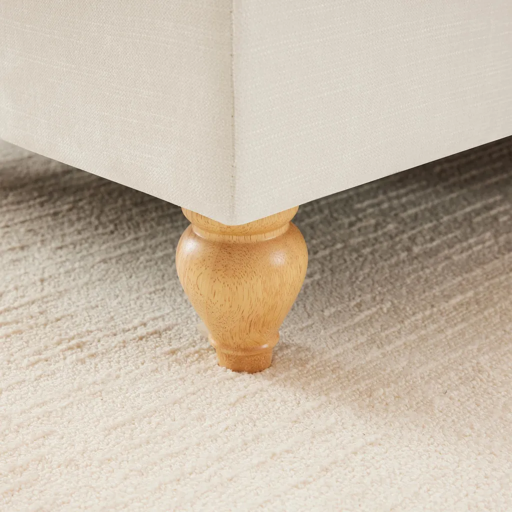 Tabouret Windsor Chenille Cloud Sofas 90x56cm avec Jupe Amovible Blanc - 8