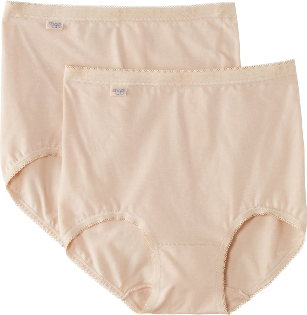 Sloggi Damen-Slips, hautfarben, Basic+ Maxi, 2-teilig, aus Baumwolle, Größe 52