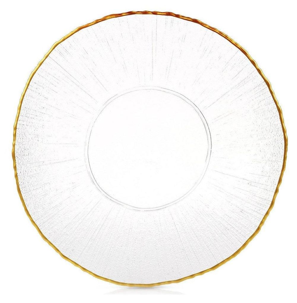 Piatto piano in vetro basso dorato 28 cm Immagine del prodotto 