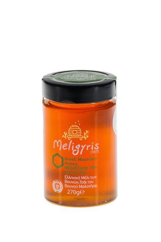 Meligyris Honig 270 g aus Kreta Sideritis Natürlich – Malotira, Bergtee