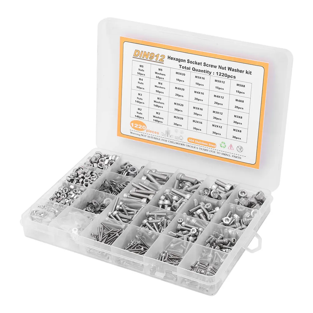 Pack de Fixation Haute Qualité : Vis Inox, Écrous et Rondelles Multi-taille