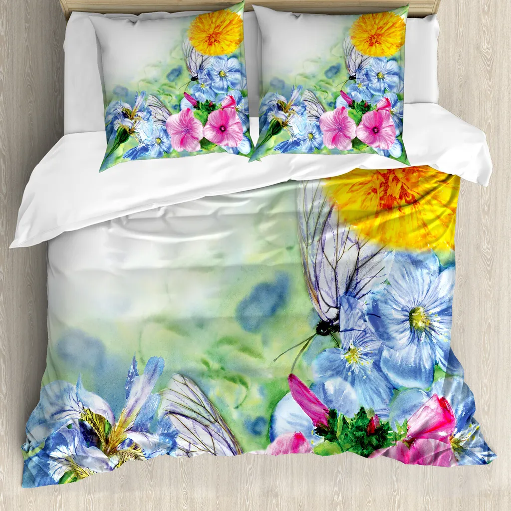 Set copripiumino copripiumino 3D floreale colori foglia girasole