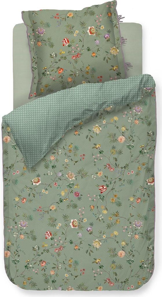Pip Studio Perkal-Bettwäsche-Garnitur La Dolce Vita Farbe Green Größe 135x200