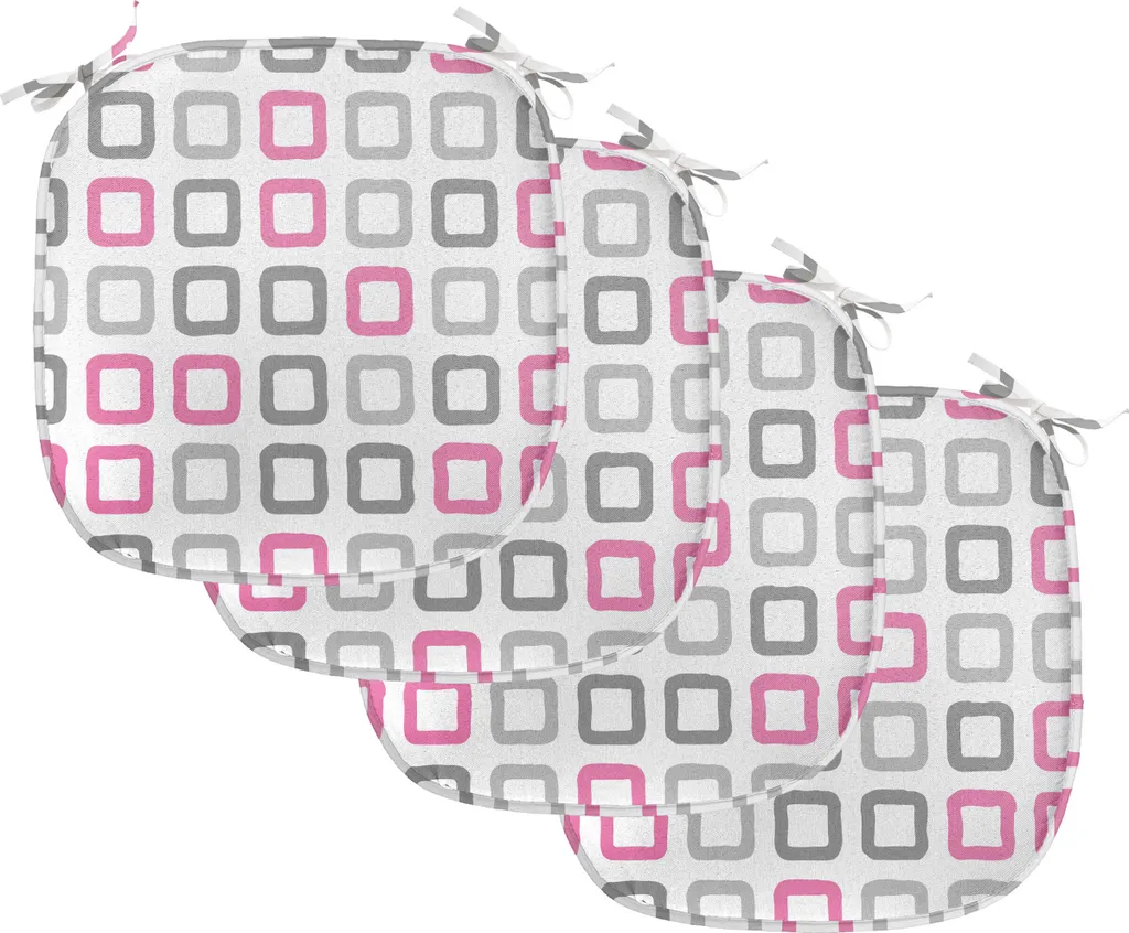 Cuscini Sedie 40x40 ABAKUHAUS Design Geometrico Bianco Rosa Grigio