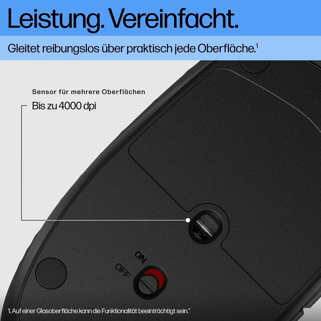 Souris pour télétravail HP 425 programmable sans fil Bluetooth noire - 7B - 6