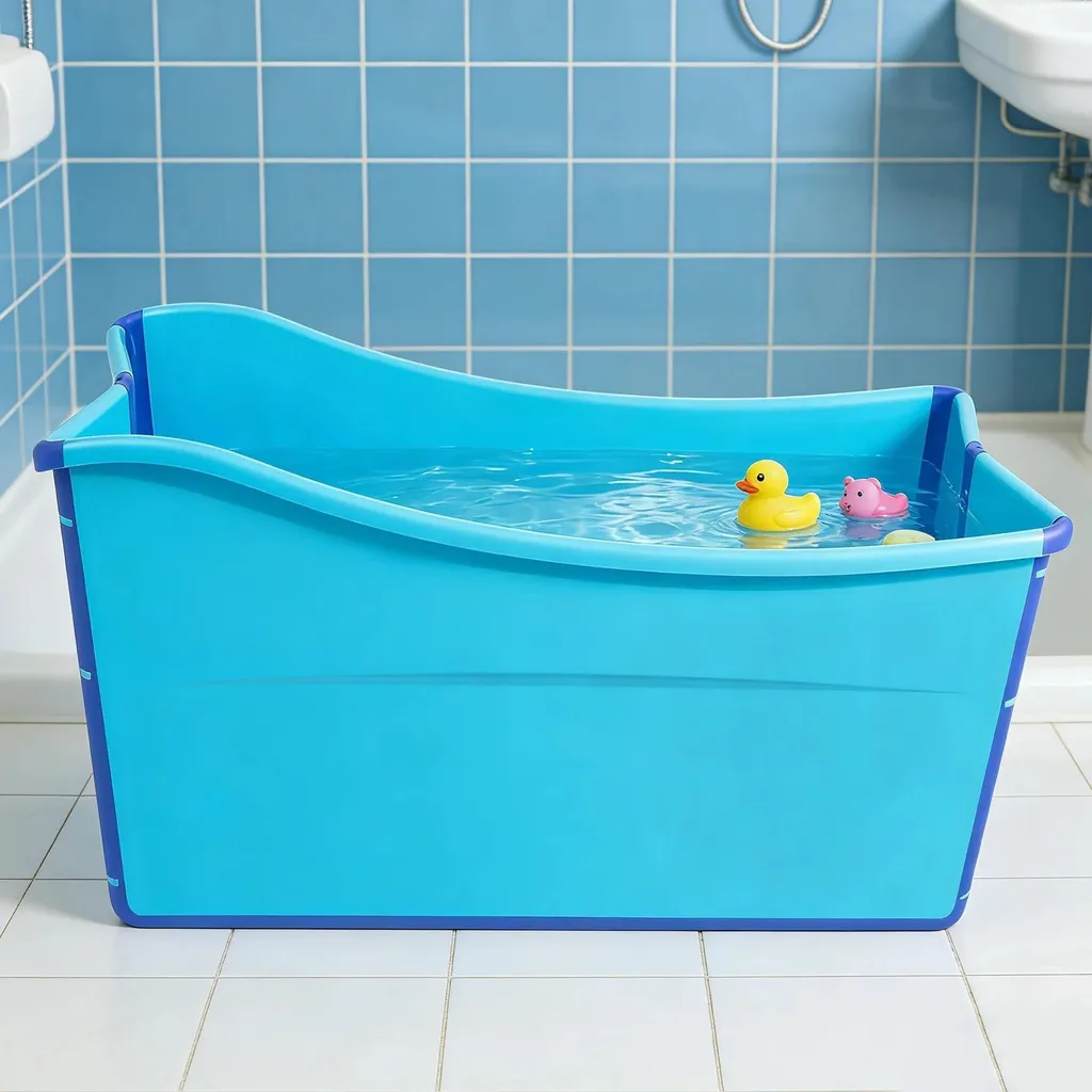 Baignoire pliable pour gagner de l'espace : la solution rangement bleu - 5
