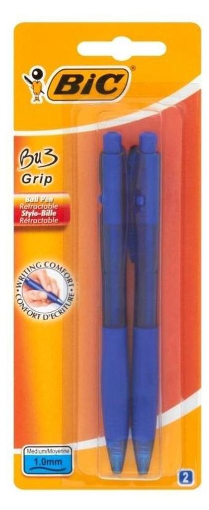 Bic Bu3 Grip Automatik-Kugelschreiber 2 Stück