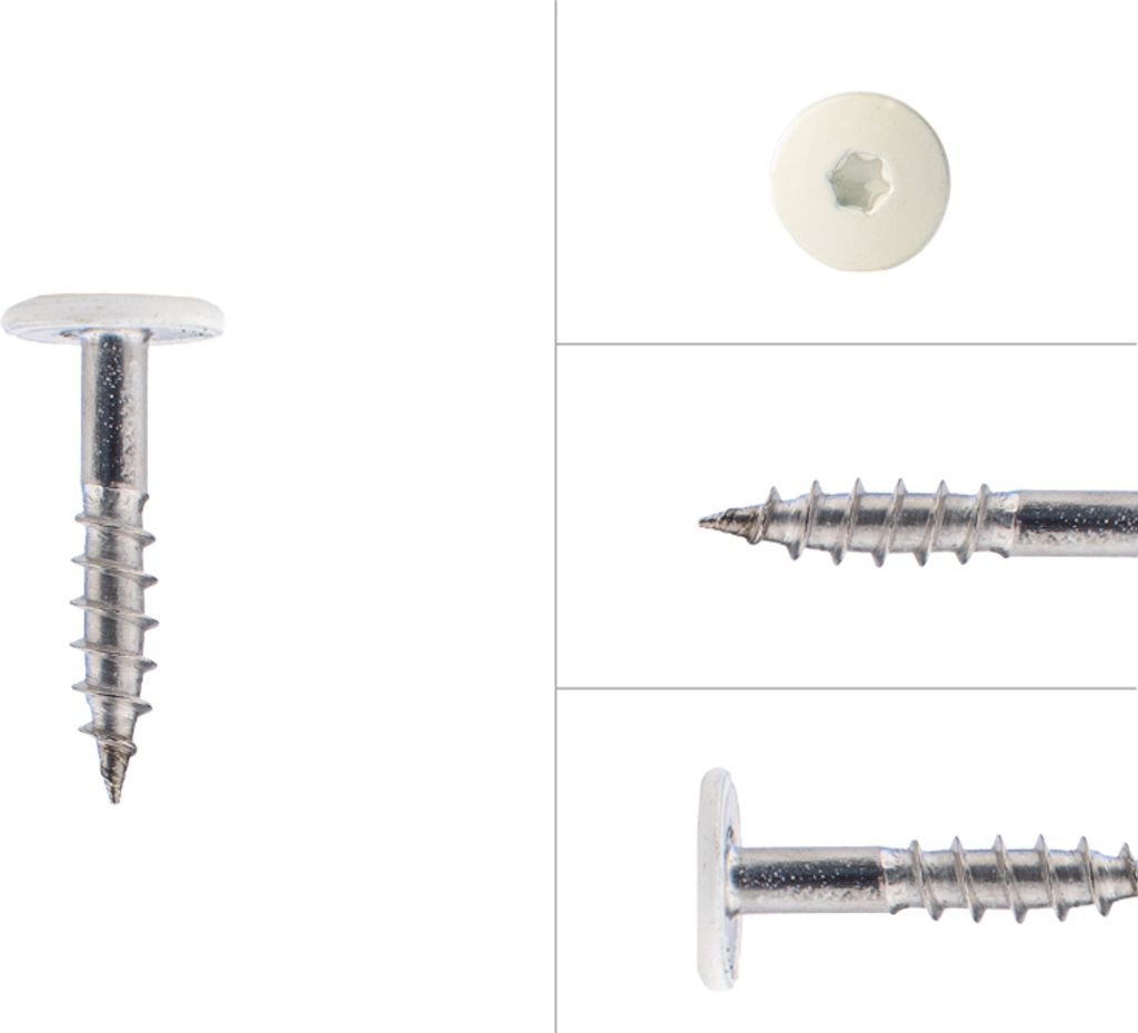 Schrauben für Trespa HPL Platten Edelstahl A2 beige 4,8 x 25 mm - 100 Stück