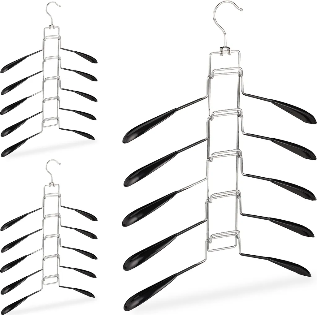 Cintres multiples pour pantalons et jupes Relaxdays lot de 15 pièces noir