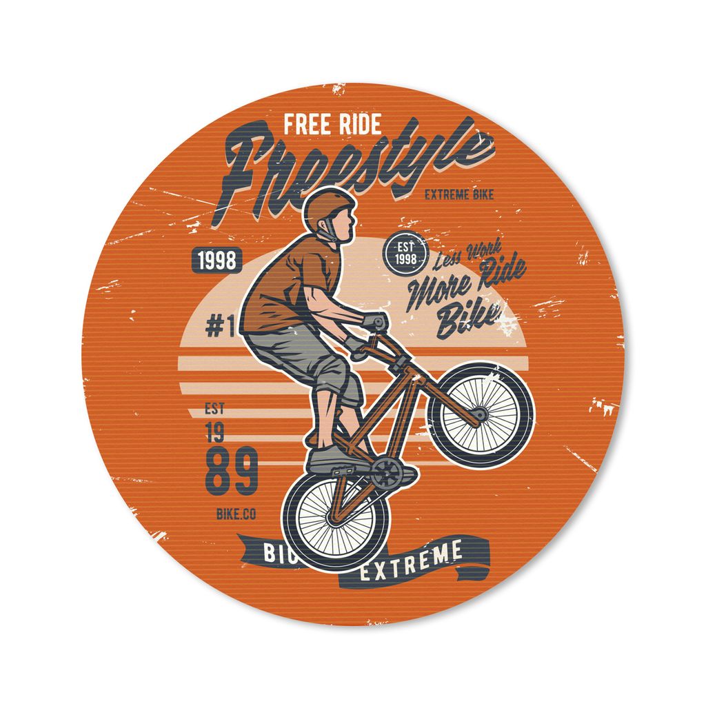 MuchoWow Mauspad Mousepad Fahrrad - Mann - Retro 30x30 cm - Mousepads - Maus Mat - Pad - Mausunterlage - Tischunterlage - Schreibtischmatten