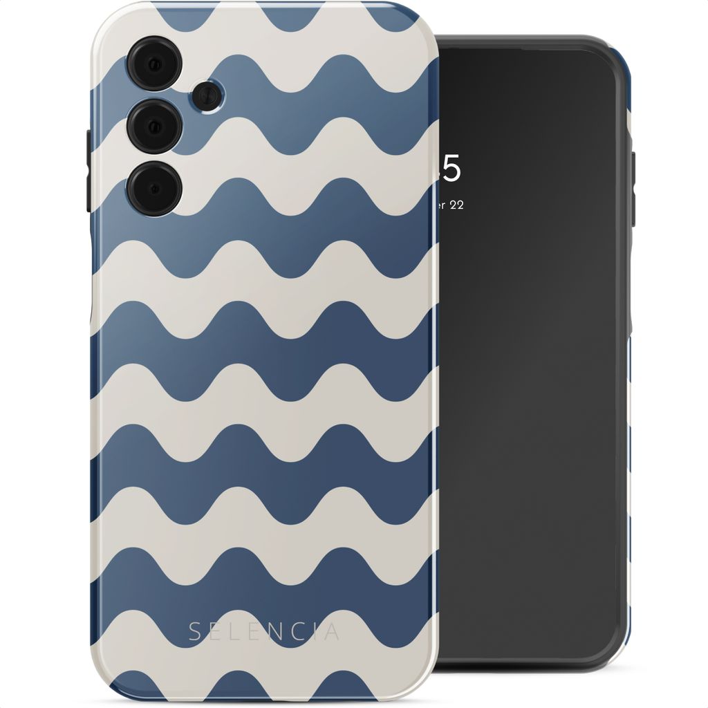 Selencia Vivid Back Cover Samsung Galaxy A15 (5G/4G) - Wave Vibes Classic Blue