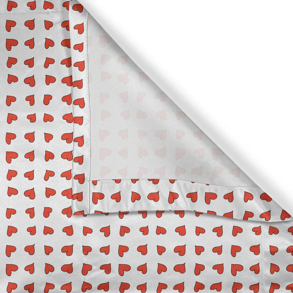 ABAKUHAUS Tenda romantica con occhielli, motivo a cuori, amore, San Valentino, luna di miele, disegno di ragazza che scarabocchia, tende decorative a 2 pannelli, 280 cm x 245 cm, arancione e bianco - 3
