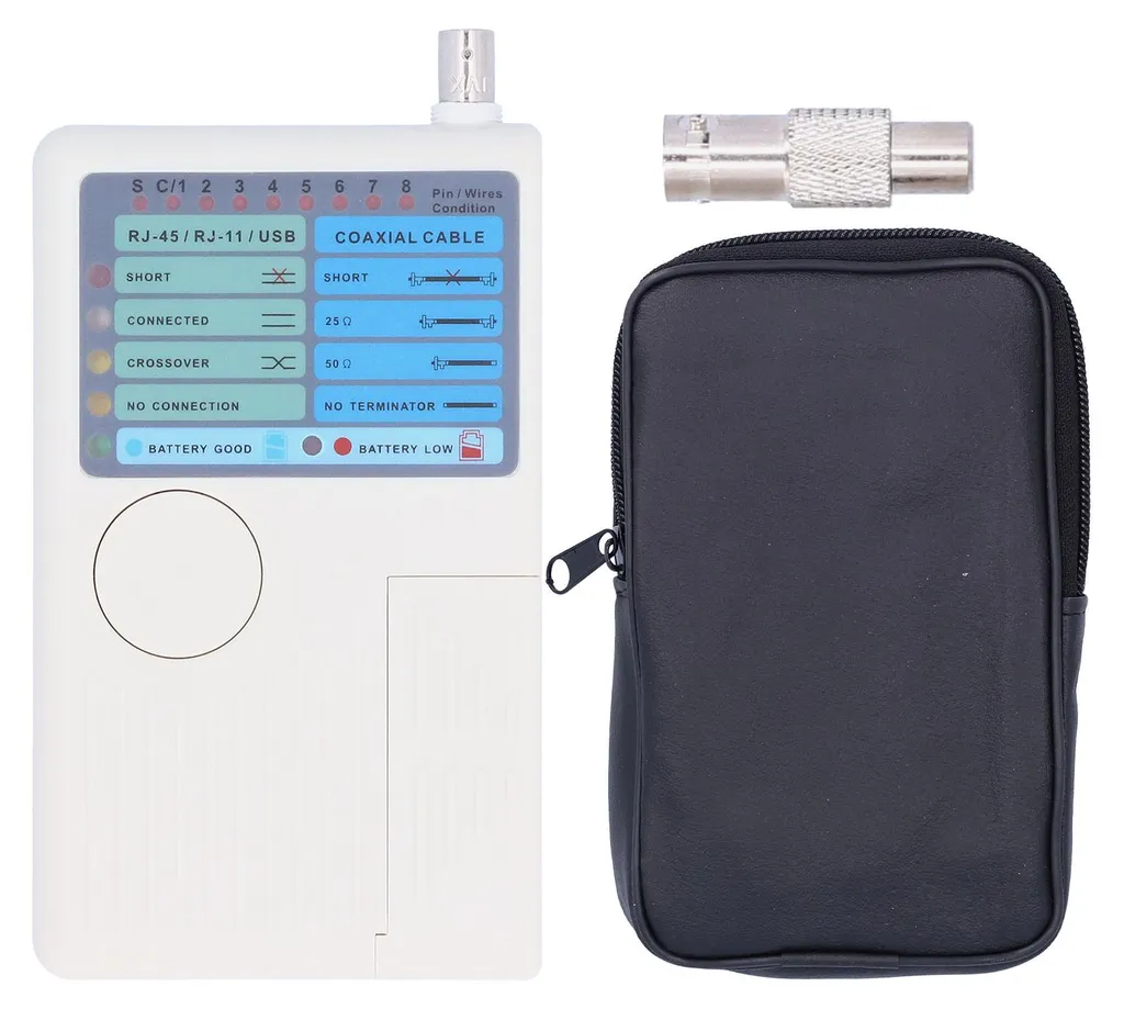 Testeur réseau multifonction RJ45 avec diagnostic BNC et USB B