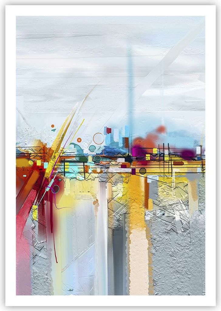 Poster - Poster ohne Rahmen - Abstraktion modern - 70x100 cm - Wand Bild - Wanddeko - Wandbilder - Kunstposter - Wandposter - Bilder - Kunstdruck -...
