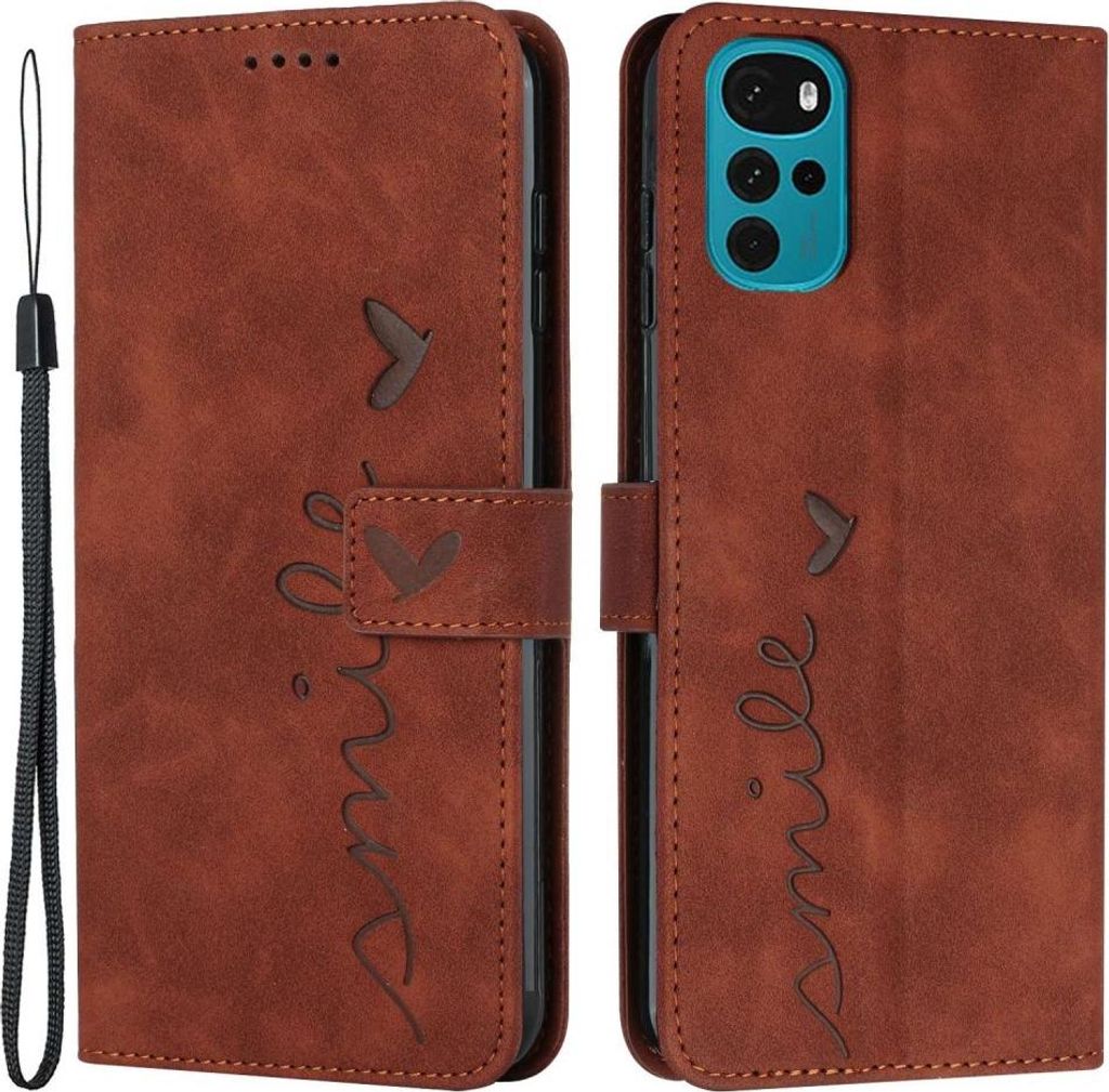 Motorola Moto G22 Hülle - Coverup Smile Klapphülle - Braun
