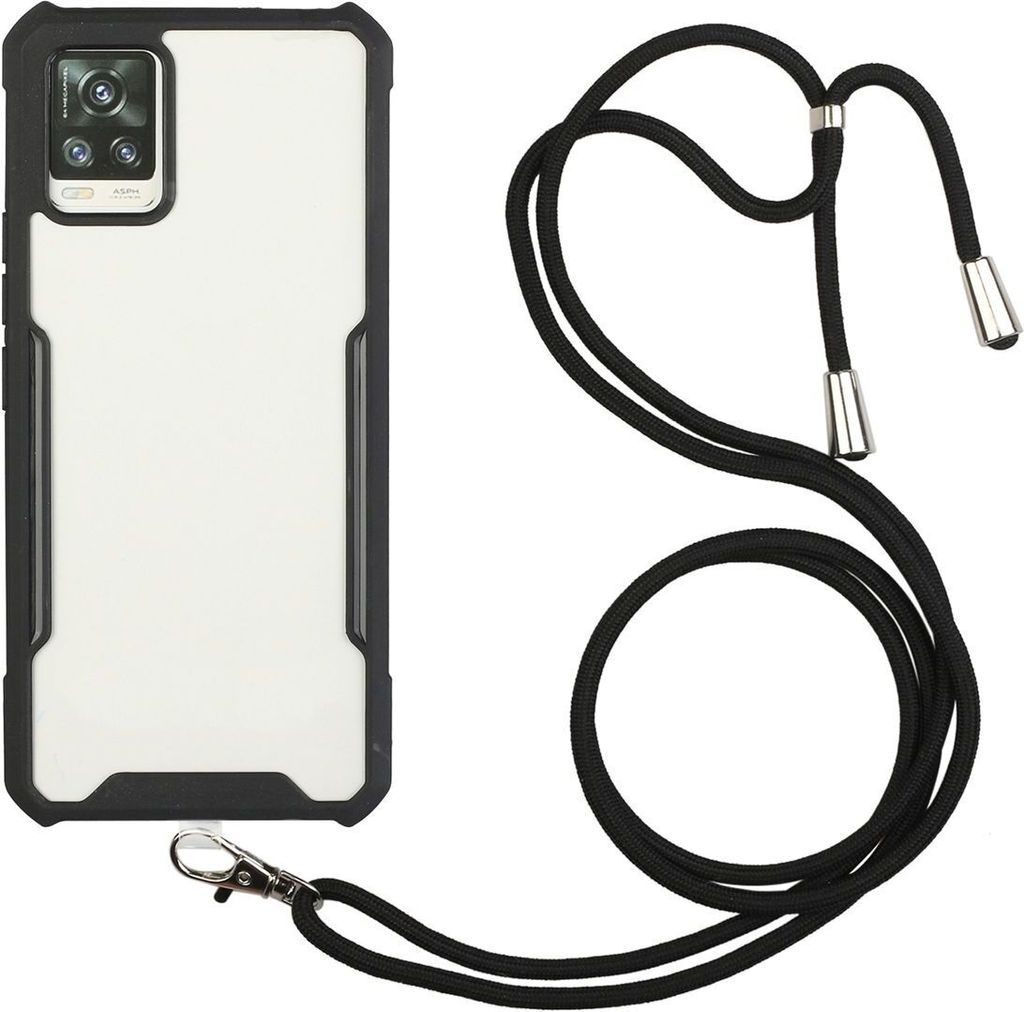 König Design Hülle kompatibel mit Samsung Galaxy A52 4G / 5G / A52s Kunststoff Handykette Cover - Case Handyhülle Schwarz
