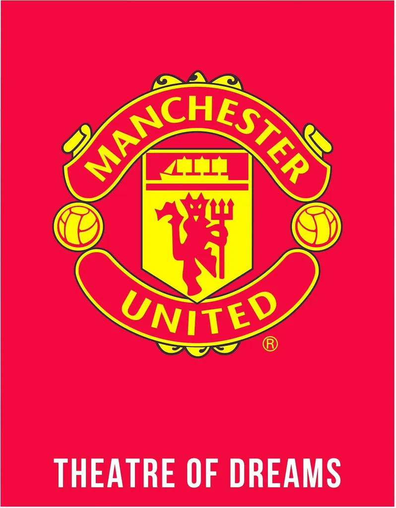 Tapis de Chambre Manchester United FC Rouge et Jaune Style Foot TC487