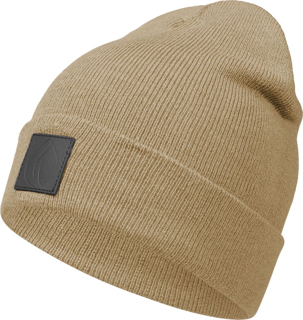 Occulto Leatherpatch Winter Mütze Beanie (Black Label) Beige