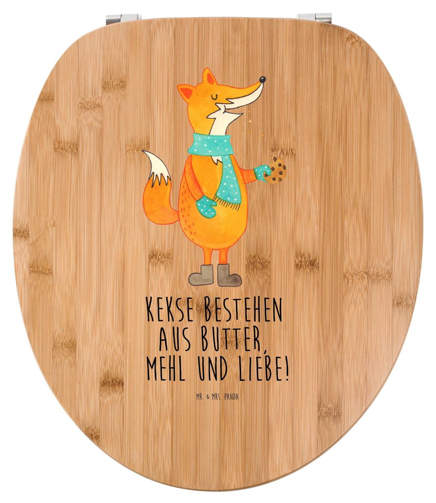 Mr. & Mrs. Panda Toilettendeckel Fuchs Keks - Transparent - Geschenk, klo deckel, Winter, Weihnachtlich, WC Sitz, Klodeckel, Klo-Deckel, Weihnachte...
