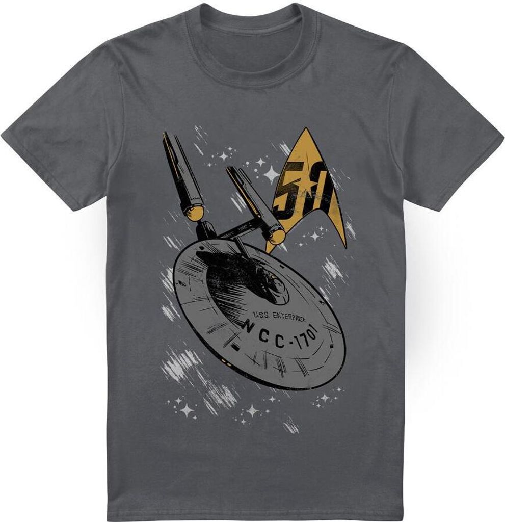 Star Trek - "Enterprise Dash" T-Shirt für Herren TV13735 (L) (Holzkohle)