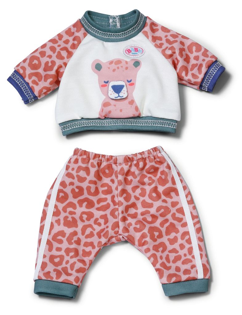 Tuta da jogging BABY born con motivo jungle e pantaloni in Immagine del prodotto 
