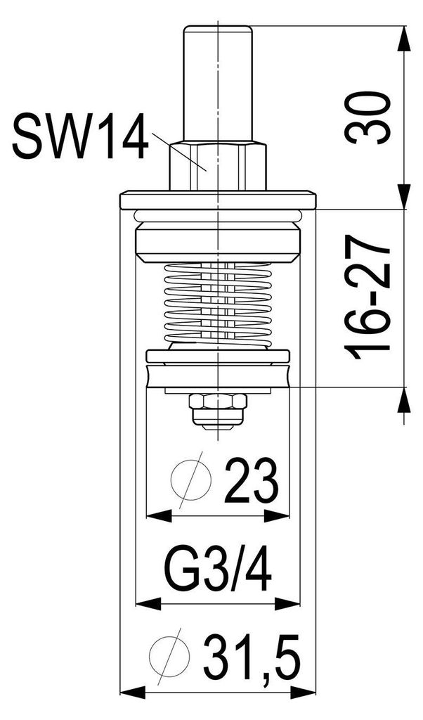 Corps de vanne à clapet anti-retour DN20, 3/4", en laiton, Image du produit 