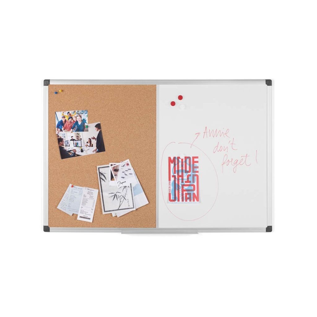 Kombinovaná tabuľa BI-OFFICE-90x60cm, hliníkový rám Obrázok produktu 