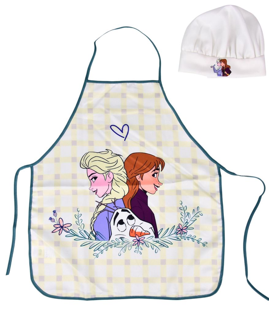 Disney Frozen Kinder Kochschürze + Kochmütze - Elsa & Anna Produktbild 