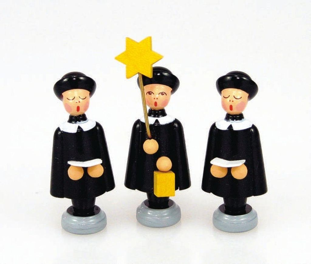 Holzfiguren 3 Kurrendefiguren bunt  Höhe 3,5cm NEU Produktbild 